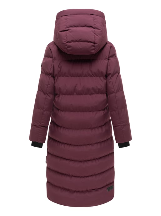 Abrigo de invierno largo Marikoo Harukaa mujer – acolchado con capucha desmontable - Image 3