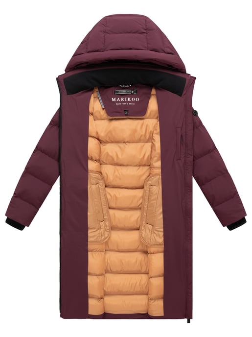 Abrigo de invierno largo Marikoo Harukaa mujer – acolchado con capucha desmontable - Image 4