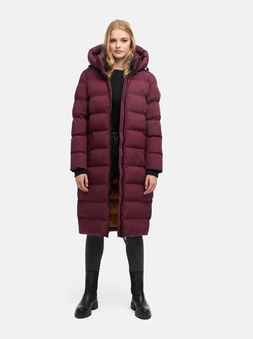 Abrigo de invierno largo Marikoo Harukaa mujer – acolchado con capucha desmontable - Image 6
