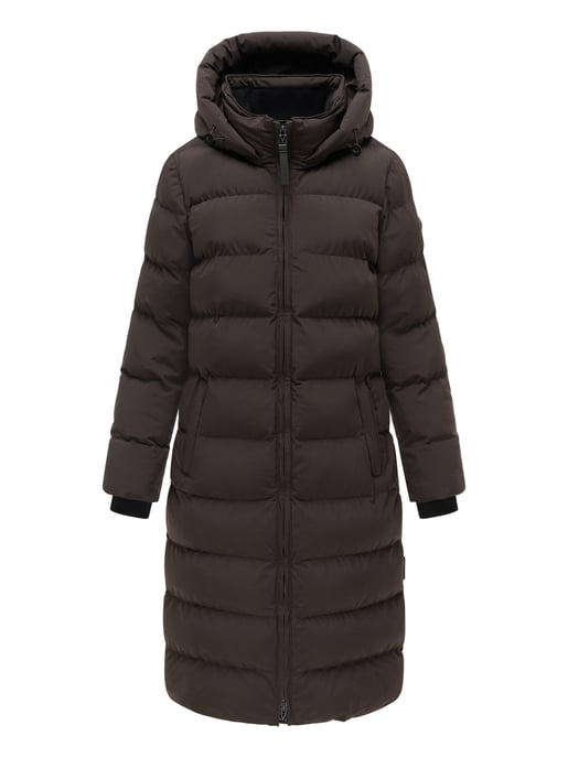Abrigo de invierno largo Marikoo Harukaa mujer – acolchado con capucha desmontable - Image 1