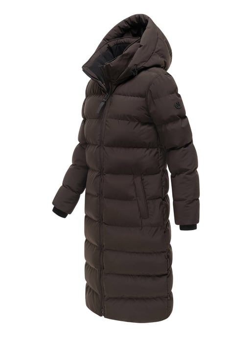 Abrigo de invierno largo Marikoo Harukaa mujer – acolchado con capucha desmontable - Image 2