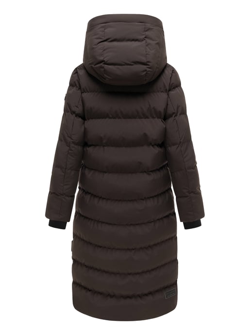 Abrigo de invierno largo Marikoo Harukaa mujer – acolchado con capucha desmontable - Image 3