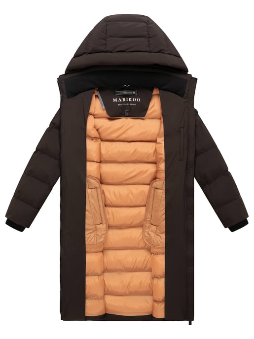Abrigo de invierno largo Marikoo Harukaa mujer – acolchado con capucha desmontable - Image 4
