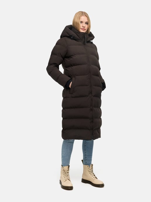 Abrigo de invierno largo Marikoo Harukaa mujer – acolchado con capucha desmontable - Image 5
