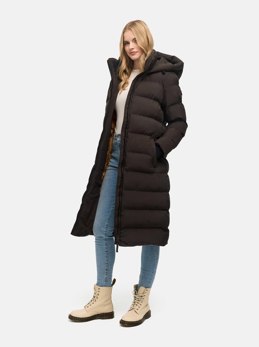 Abrigo de invierno largo Marikoo Harukaa mujer – acolchado con capucha desmontable - Image 6
