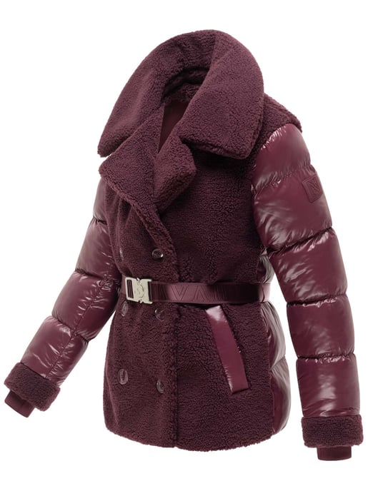 Chaqueta acolchada de peluche Navahoo Kuschelhäschen mujer – capucha desmontable y cinturón - Image 2