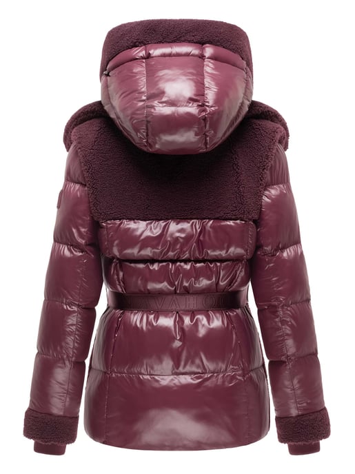 Chaqueta acolchada de peluche Navahoo Kuschelhäschen mujer – capucha desmontable y cinturón - Image 3