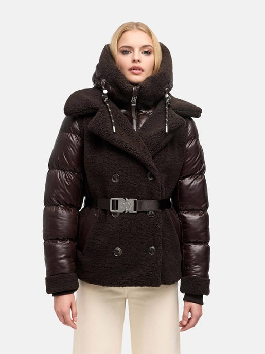 Chaqueta acolchada de peluche Navahoo Kuschelhäschen mujer – capucha desmontable y cinturón - Image 5