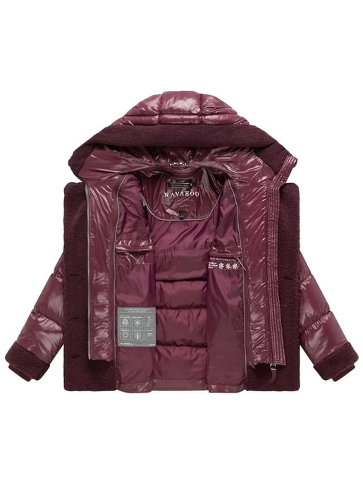 Chaqueta acolchada de peluche Navahoo Kuschelhäschen mujer – capucha desmontable y cinturón - Image 4