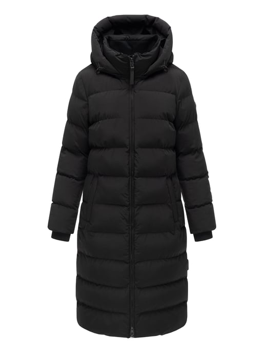 Abrigo de invierno largo Marikoo Harukaa mujer – acolchado con capucha desmontable - Image 1