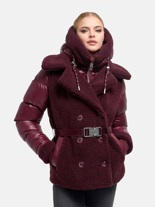 Chaqueta acolchada de peluche Navahoo Kuschelhäschen mujer – capucha desmontable y cinturón - Image 5
