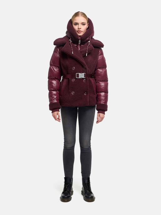 Chaqueta acolchada de peluche Navahoo Kuschelhäschen mujer – capucha desmontable y cinturón - Image 6