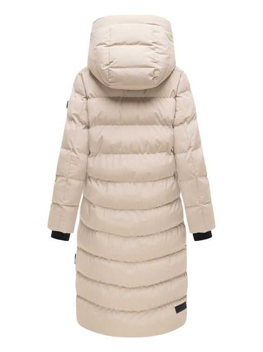 Abrigo de invierno largo Marikoo Harukaa mujer – acolchado con capucha desmontable - Image 3