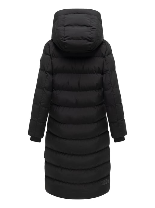 Abrigo de invierno largo Marikoo Harukaa mujer – acolchado con capucha desmontable - Image 3