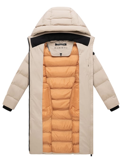 Abrigo de invierno largo Marikoo Harukaa mujer – acolchado con capucha desmontable - Image 4