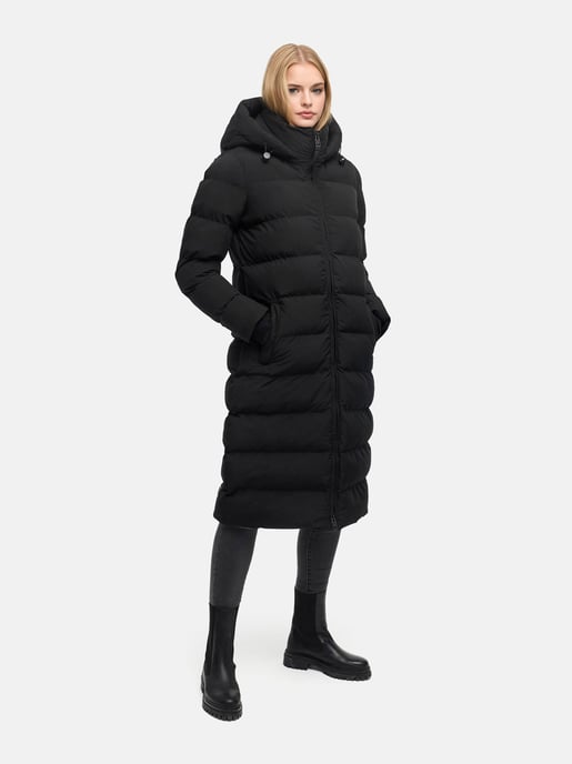 Abrigo de invierno largo Marikoo Harukaa mujer – acolchado con capucha desmontable - Image 5