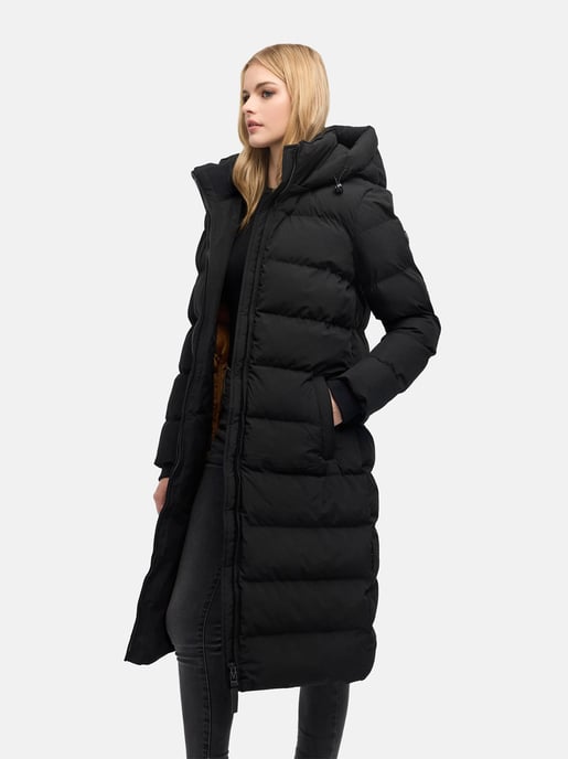 Abrigo de invierno largo Marikoo Harukaa mujer – acolchado con capucha desmontable - Image 6