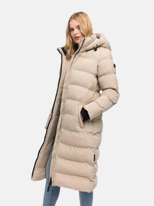 Abrigo de invierno largo Marikoo Harukaa mujer – acolchado con capucha desmontable - Image 6