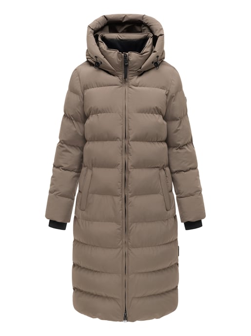 Abrigo de invierno largo Marikoo Harukaa mujer – acolchado con capucha desmontable - Image 1