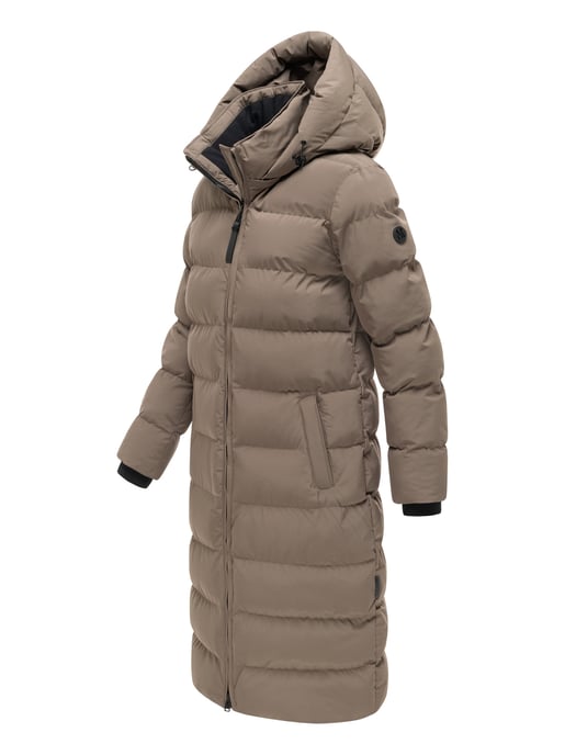 Abrigo de invierno largo Marikoo Harukaa mujer – acolchado con capucha desmontable - Image 2