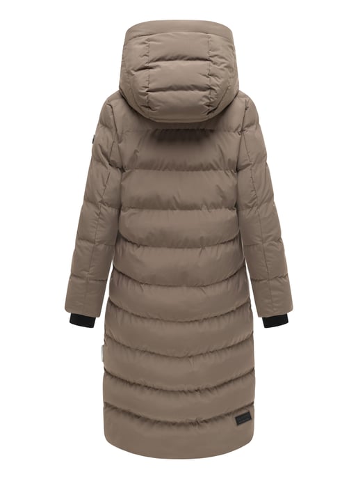 Abrigo de invierno largo Marikoo Harukaa mujer – acolchado con capucha desmontable - Image 3