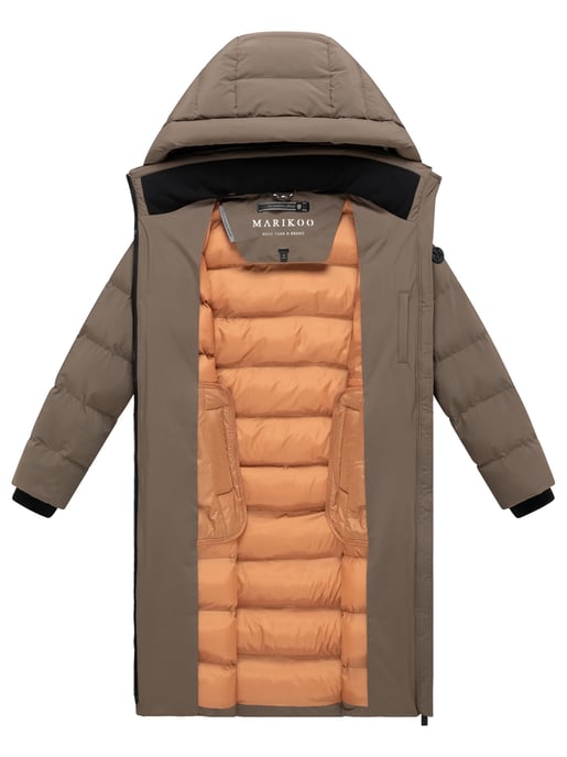 Abrigo de invierno largo Marikoo Harukaa mujer – acolchado con capucha desmontable - Image 4
