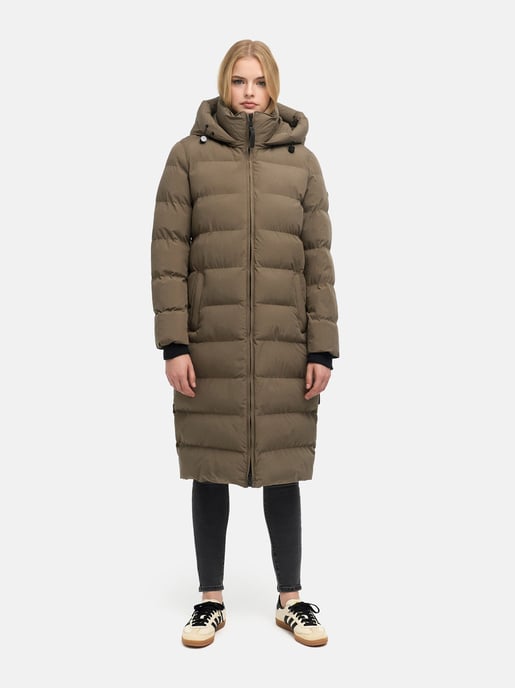 Abrigo de invierno largo Marikoo Harukaa mujer – acolchado con capucha desmontable - Image 5