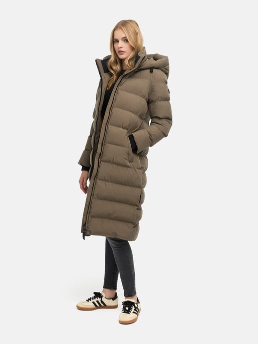 Abrigo de invierno largo Marikoo Harukaa mujer – acolchado con capucha desmontable - Image 6