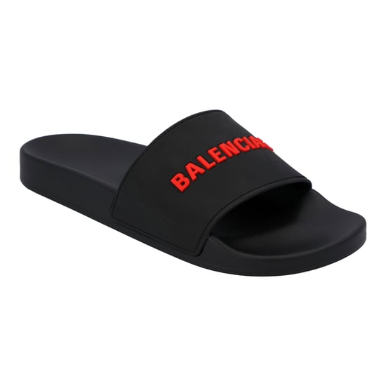 Balenciaga Logo Band Rubber Slide Black - Image 1