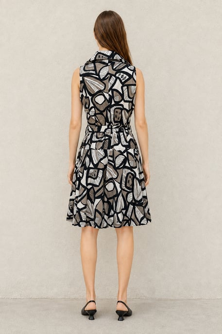 Gabardina con cinturón y estampado abstracto - Image 3