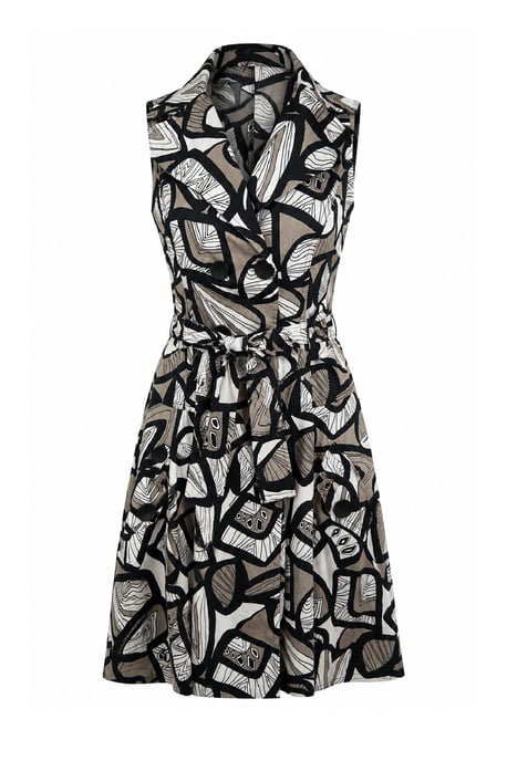 Gabardina con cinturón y estampado abstracto - Image 5