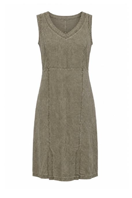 Vestido midi con paneles y escote en V lavado - Image 5