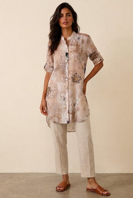 Camisa larga Botanical Breeze - Image 1