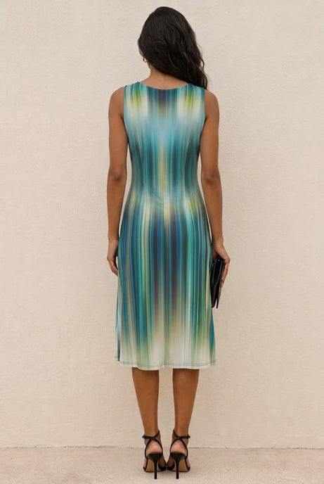 Vestido de corte imperio con rayas de acuarela - Image 3