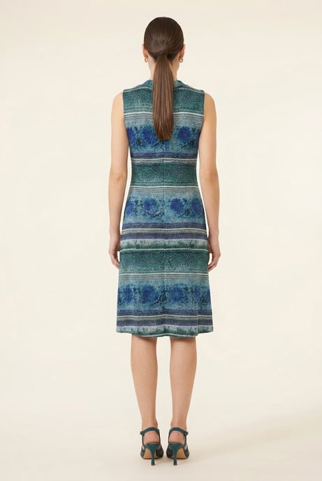 Vestido sin mangas con escote en V y estampado de borde - Image 3