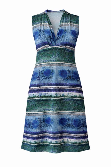 Vestido sin mangas con escote en V y estampado de borde - Image 5