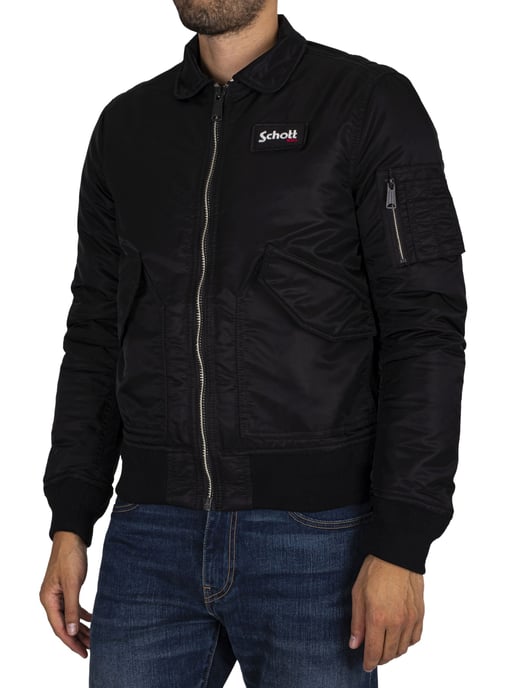 Schott Chaqueta De Bombardero Con Insignia Extraíble, Negro - Image 2