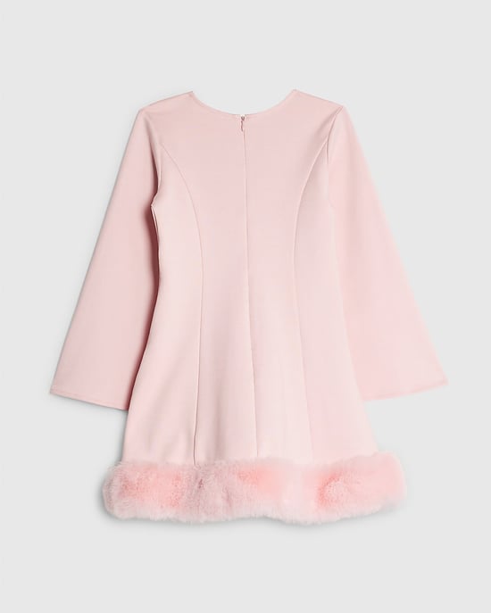 River Island Vestido de niña Rosa Labios Bajo de piel sintética Cuello redondo - Image 2