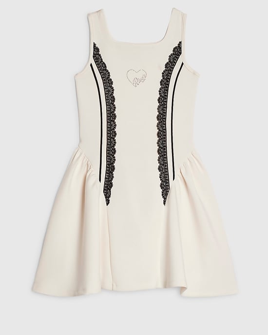 River Island vestido de niña crema Premium de encaje sin mangas - Image 1