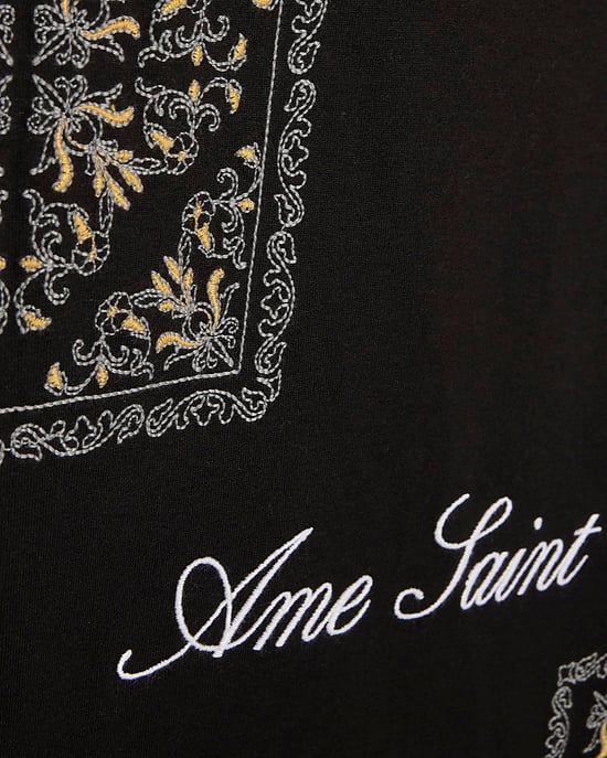 River Island Camiseta de hombre Negra de Algodón Ame Saint Midweight - Image 5