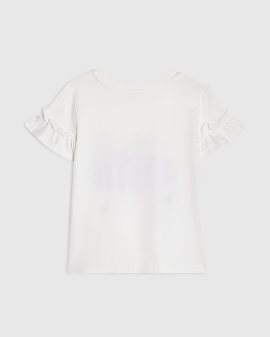 River Island Mini Camiseta para niña Blanca Got A Bestie Cuello redondo - Image 4