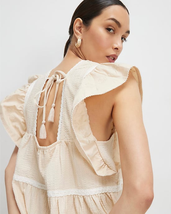 River Island Blusa de mujer Beige con bordado y escote de pico - Image 3