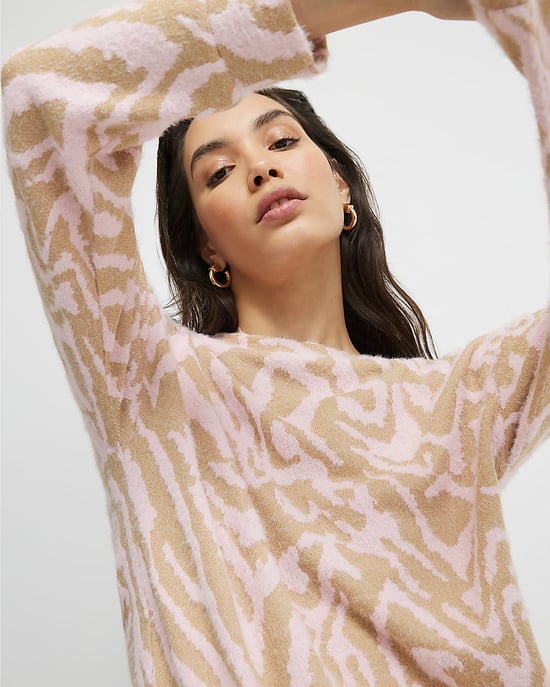 River Island Top de mujer Rosa Manga larga Estampado de cebra Suave - Image 4