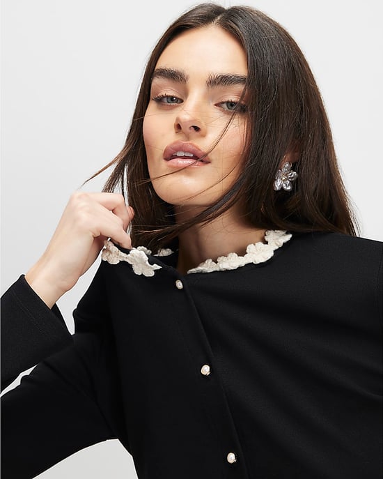 River Island Top de mujer Negro Manga larga Adorno floral - Image 4