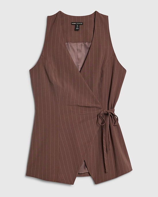 River Island Top de mujer Marrón a rayas Con lazo delantero suave - Image 6
