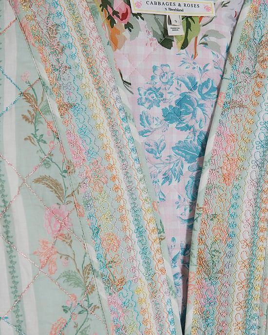 River Island Chaqueta de mujer Verde Estampado floral Acolchada Algodón - Image 5