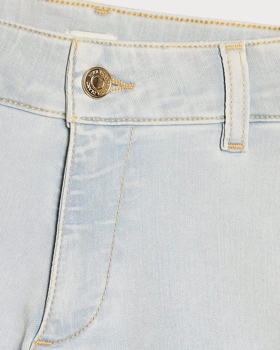 River Island Conjunto de chaleco y shorts para niña Blue Denim 2 piezas - Image 3