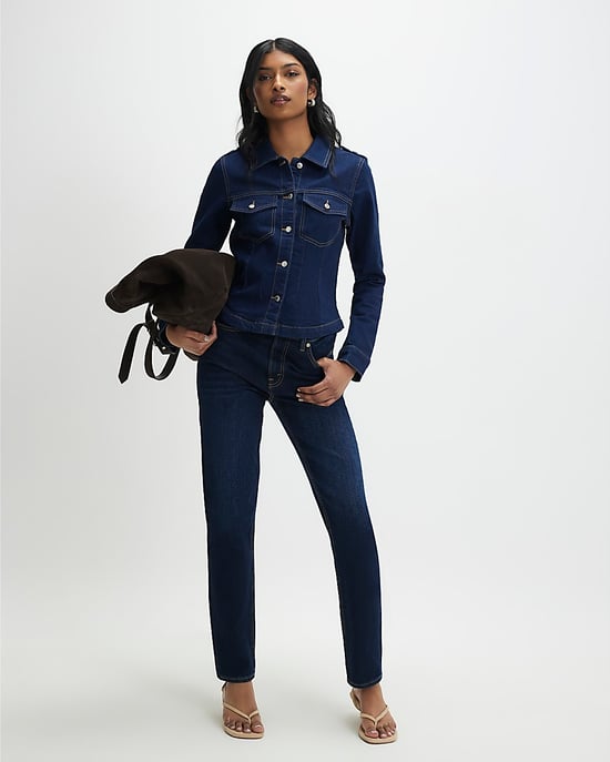 River Island Chaqueta vaquera de mujer Azul Entallada Con cuello Vaquera - Image 2
