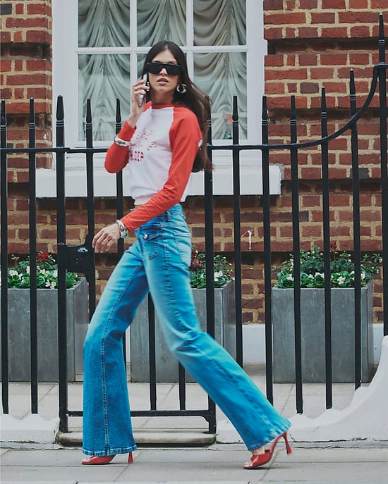 River Island Vaqueros de Mujer Acampanados Azules Tiro Alto Relaxed - Image 1