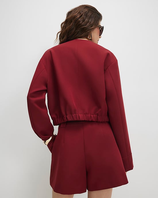River Island Chaqueta bomber de mujer Roja Manga larga Detalle de bolsillos - Image 4